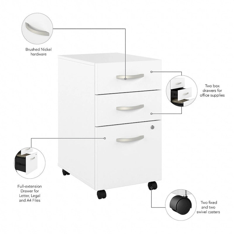 Bureau d'ordinateur Studio A 60W avec tiroirs par Bush Business Furniture