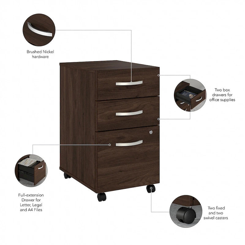 Bureau d'angle hybride en L de 72 W avec tiroirs de Bush Business Furniture