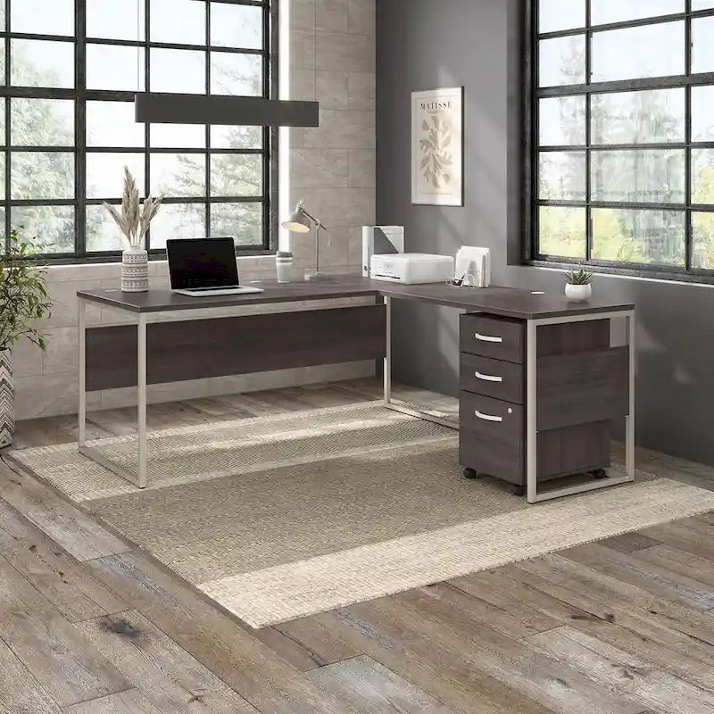 Bureau d'angle hybride en L de 72 W avec tiroirs de Bush Business Furniture