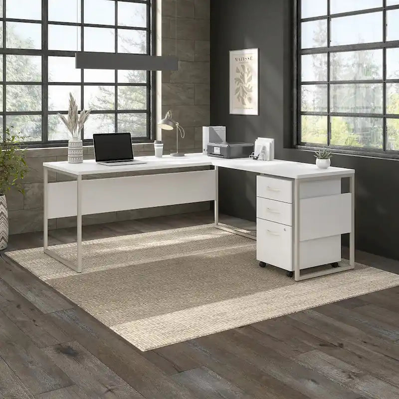 Bureau d'angle hybride en L de 72 W avec tiroirs de Bush Business Furniture