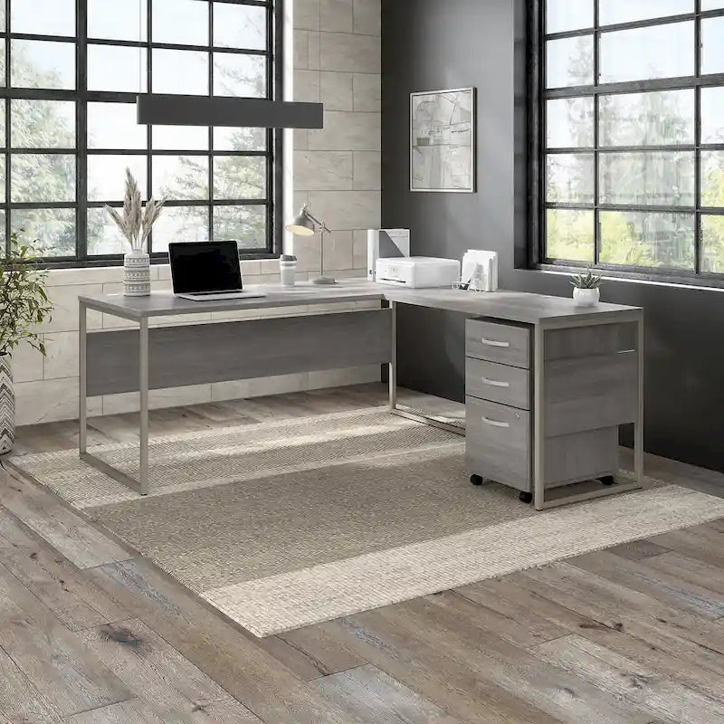 Bureau d'angle hybride en L de 72 W avec tiroirs de Bush Business Furniture