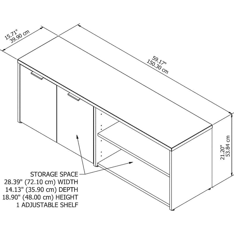 Armoire basse de rangement Jamestown avec portes de Bush Business Furniture