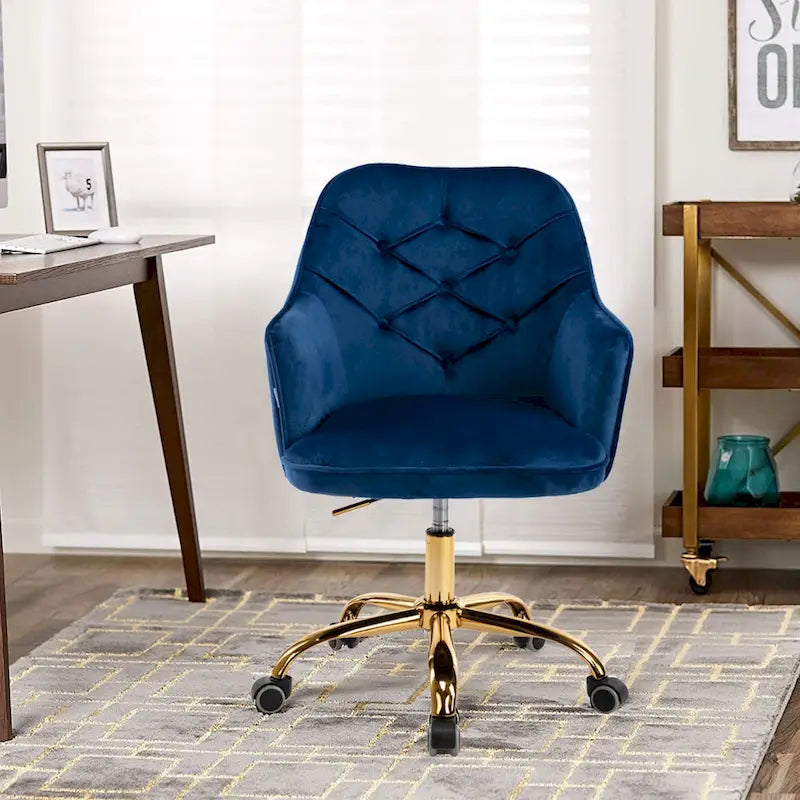 Fauteuil coquille pivotant en velours pour salon, chaise de bureau