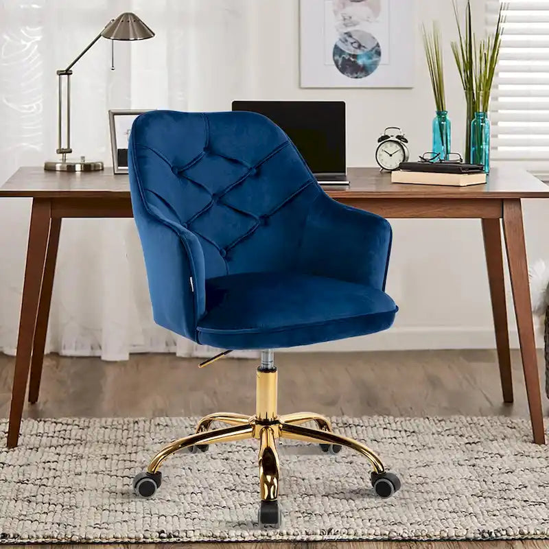 Fauteuil coquille pivotant en velours pour salon, chaise de bureau