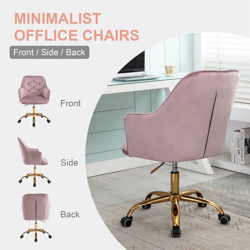 Fauteuil coquille pivotant en velours pour salon, chaise de bureau