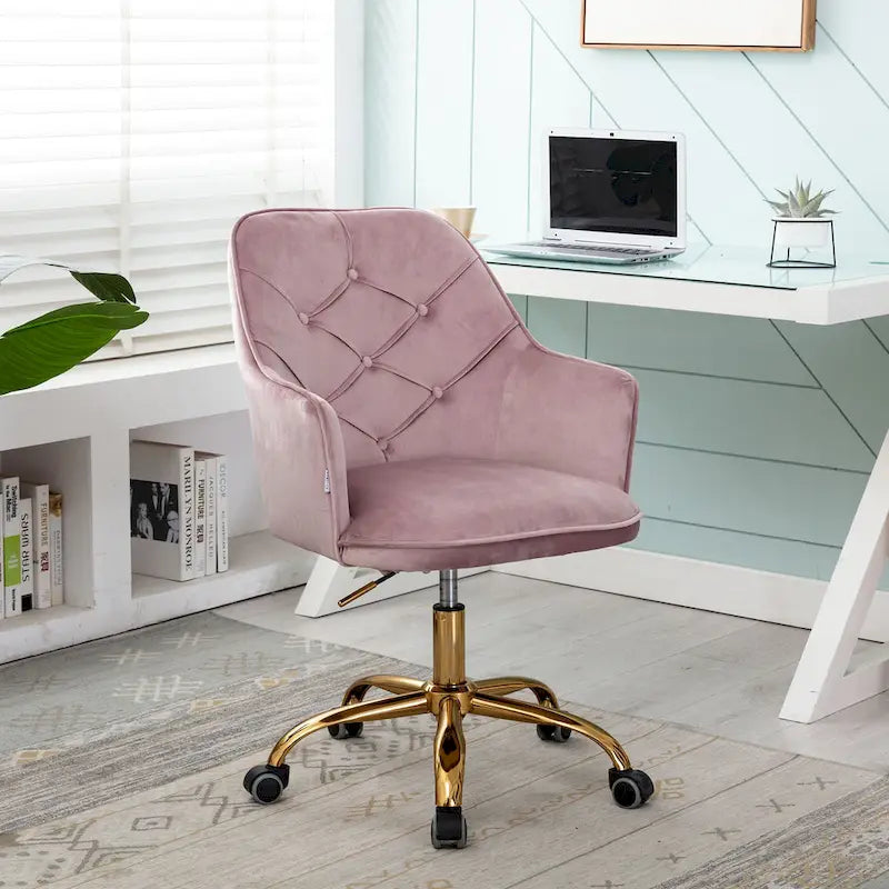 Fauteuil coquille pivotant en velours pour salon, chaise de bureau