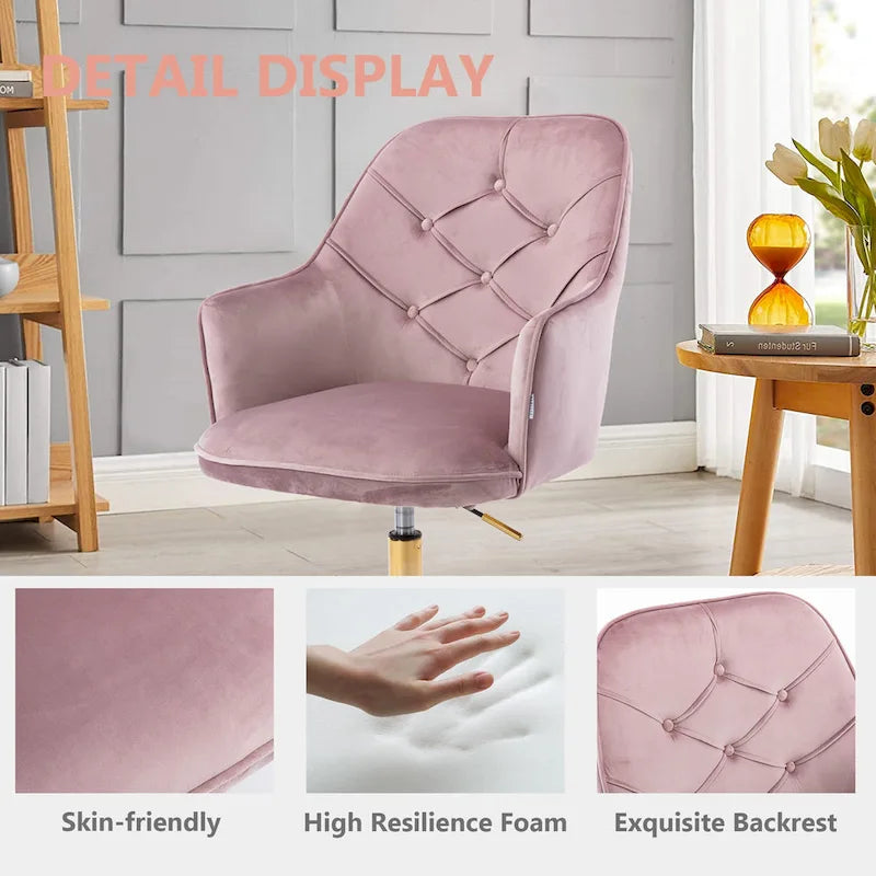 Fauteuil coquille pivotant en velours pour salon, chaise de bureau