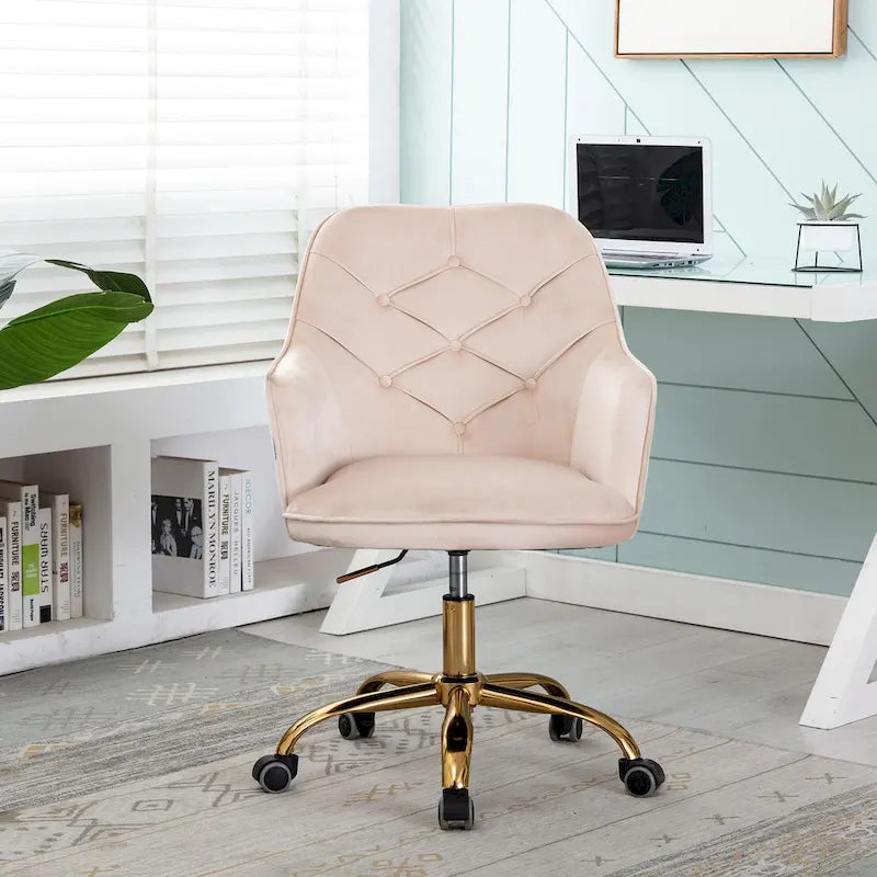 Fauteuil coquille pivotant en velours pour salon, chaise de bureau