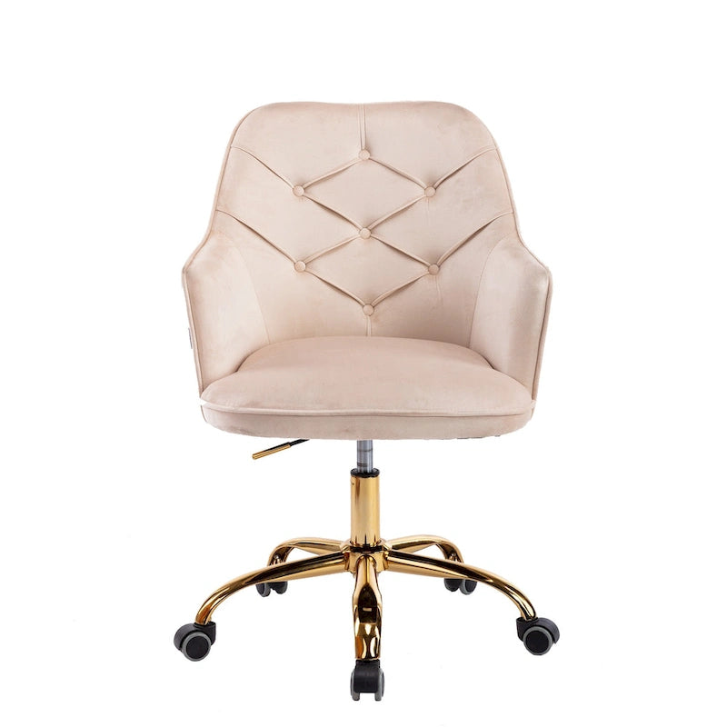 Fauteuil coquille pivotant en velours pour salon, chaise de bureau