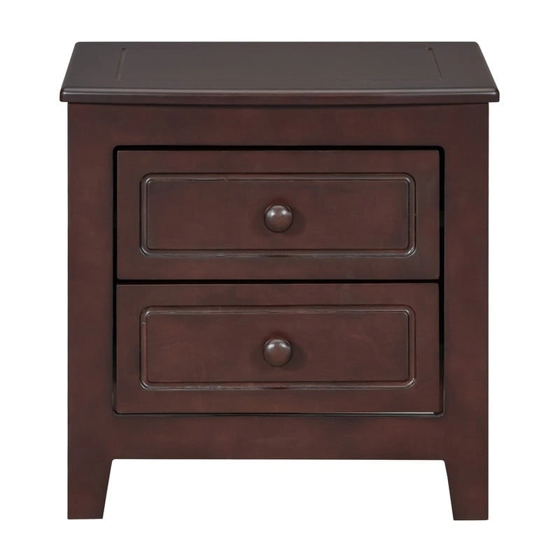 Ensemble de lit plateforme en bois au design rétro Queen/Full avec 2 tables de chevet, 3 pièces