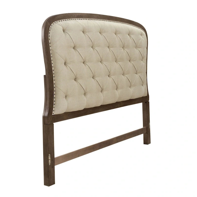 Tête de lit capitonnée de panneau Queen Americana Farmhouse Taupe Poussiéreux