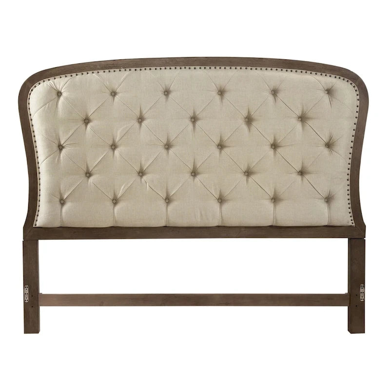 Tête de lit capitonnée de panneau Queen Americana Farmhouse Taupe Poussiéreux