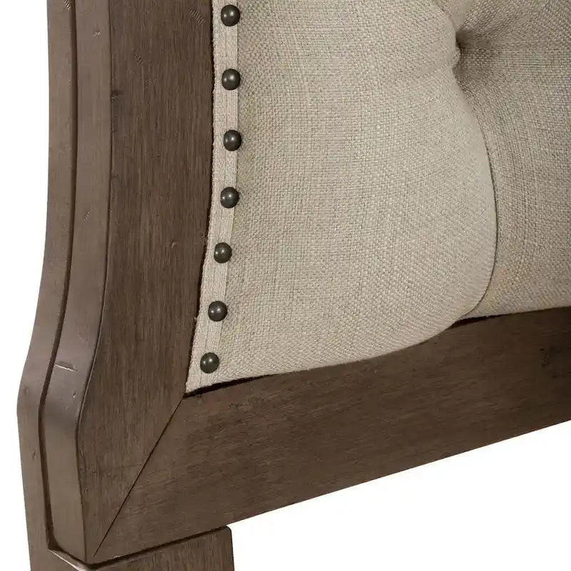 Tête de lit capitonnée de panneau Queen Americana Farmhouse Taupe Poussiéreux