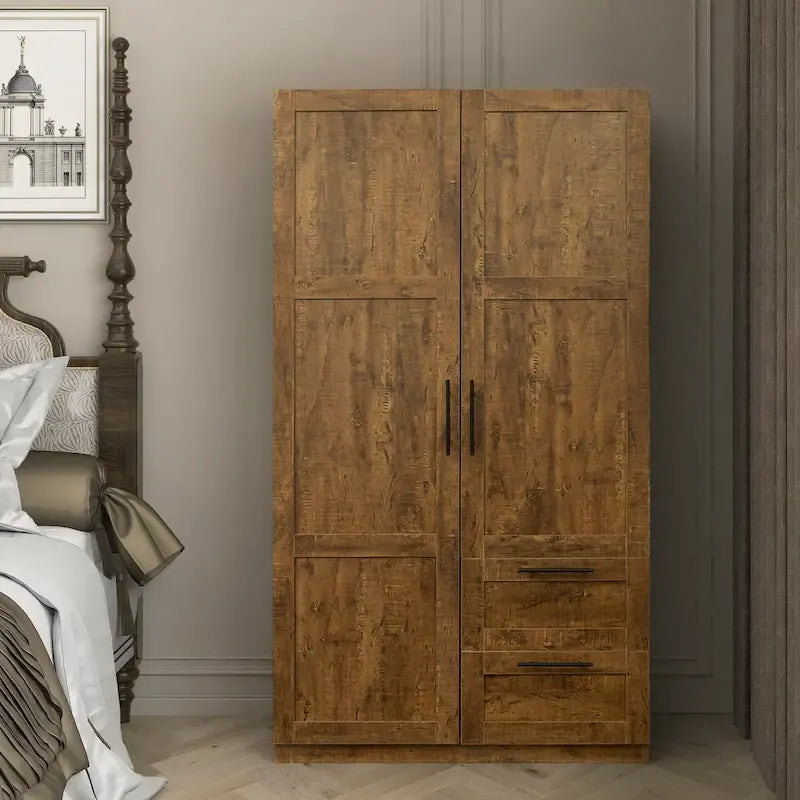 Armoire haute 70.87H avec 2 portes, 2 tiroirs et 5 espaces de rangement