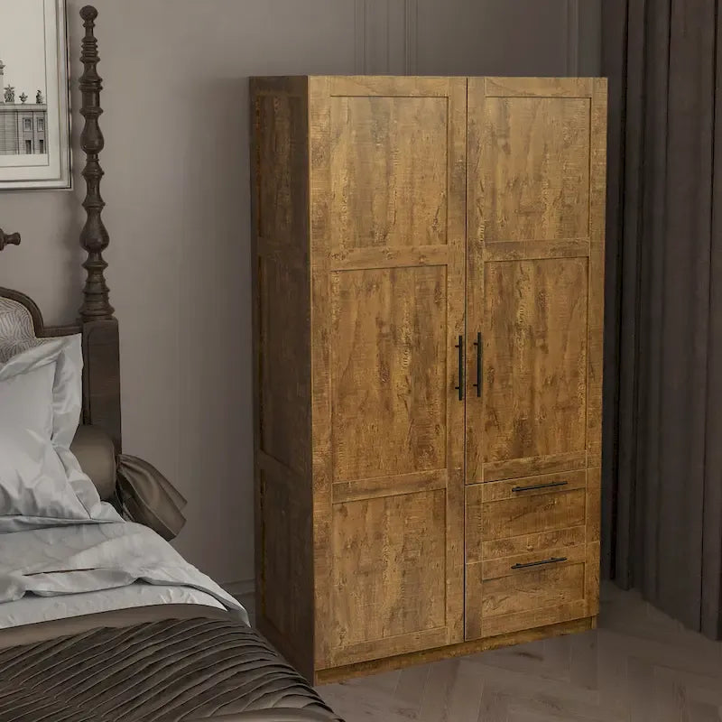 Armoire haute 70.87H avec 2 portes, 2 tiroirs et 5 espaces de rangement