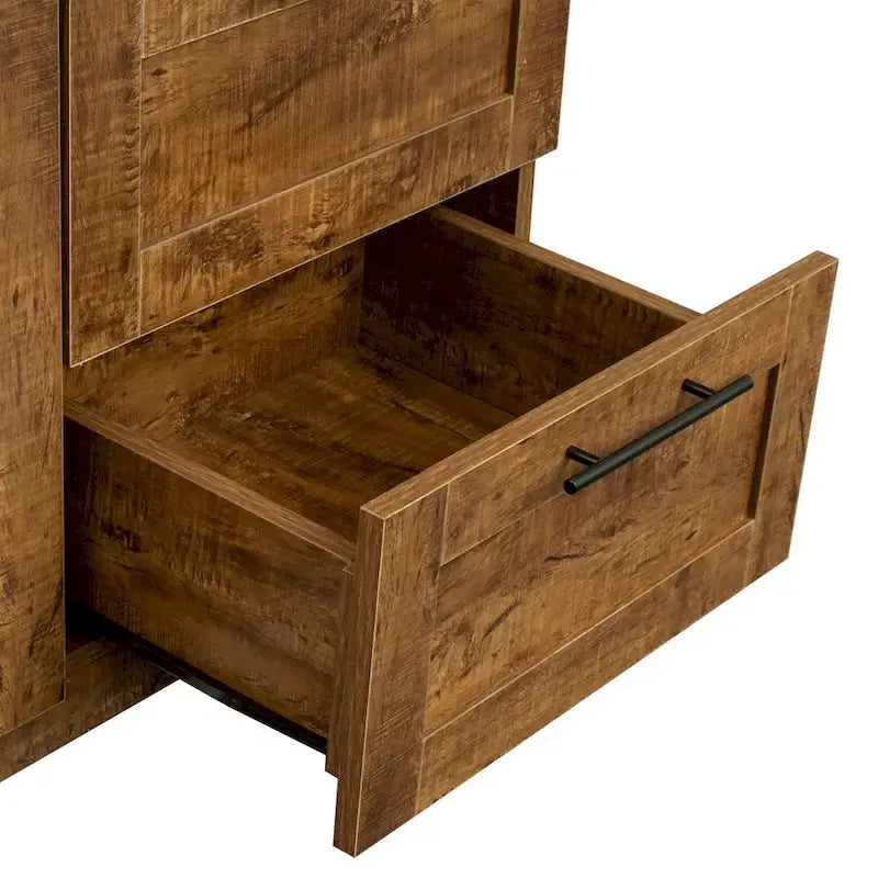 Armoire haute 70.87H avec 2 portes, 2 tiroirs et 5 espaces de rangement