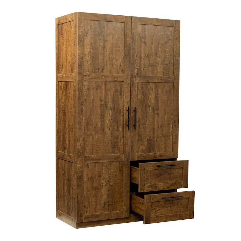 Armoire haute 70.87H avec 2 portes, 2 tiroirs et 5 espaces de rangement