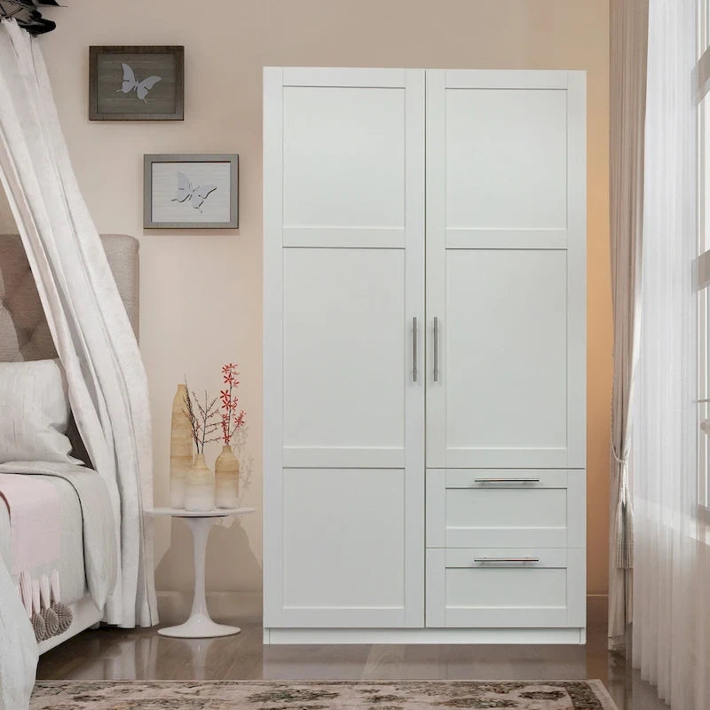 Armoire haute 70.87H avec 2 portes, 2 tiroirs et 5 espaces de rangement