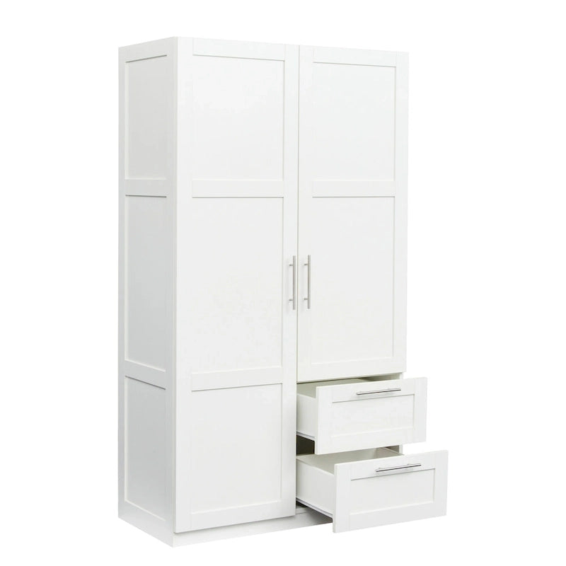 Armoire haute 70.87H avec 2 portes, 2 tiroirs et 5 espaces de rangement