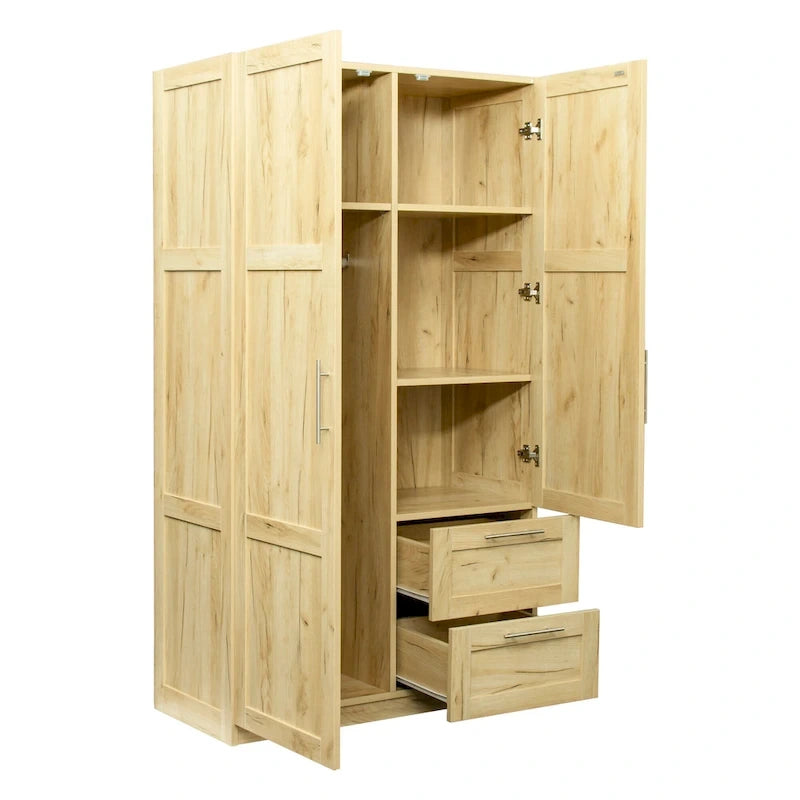 Armoire haute 70.87H avec 2 portes, 2 tiroirs et 5 espaces de rangement