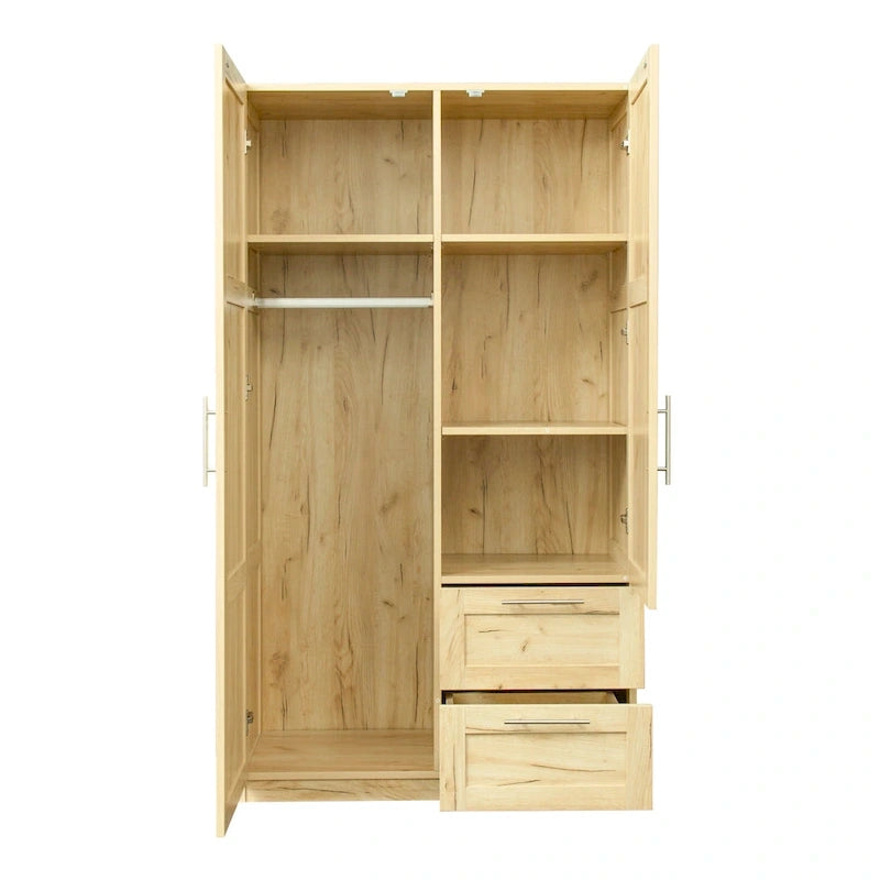 Armoire haute 70.87H avec 2 portes, 2 tiroirs et 5 espaces de rangement