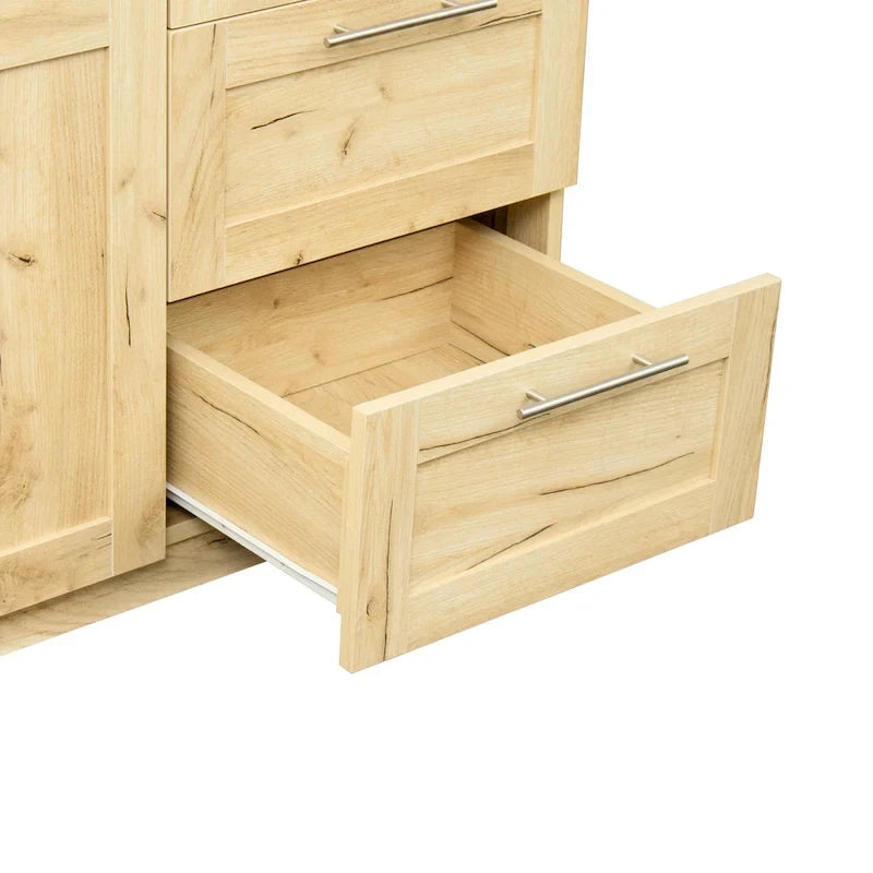 Armoire haute 70.87H avec 2 portes, 2 tiroirs et 5 espaces de rangement