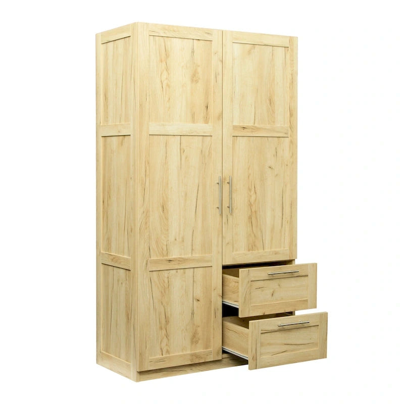 Armoire haute 70.87H avec 2 portes, 2 tiroirs et 5 espaces de rangement