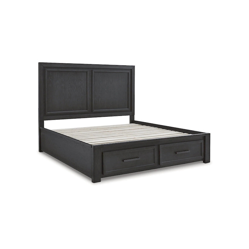 Lit avec rangement Foyland noir Signature Design by Ashley