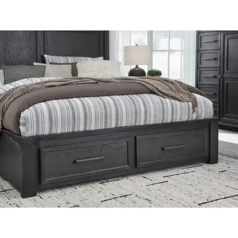 Lit avec rangement Foyland noir Signature Design by Ashley