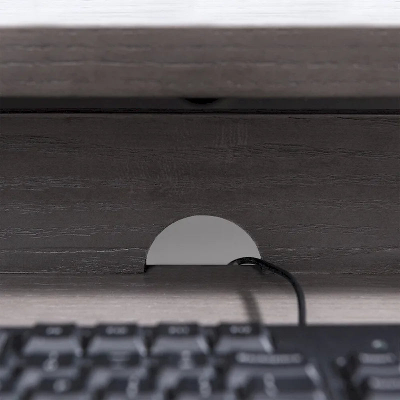 Bureau d'écriture/ordinateur en métal et bois gris 1 tiroir
