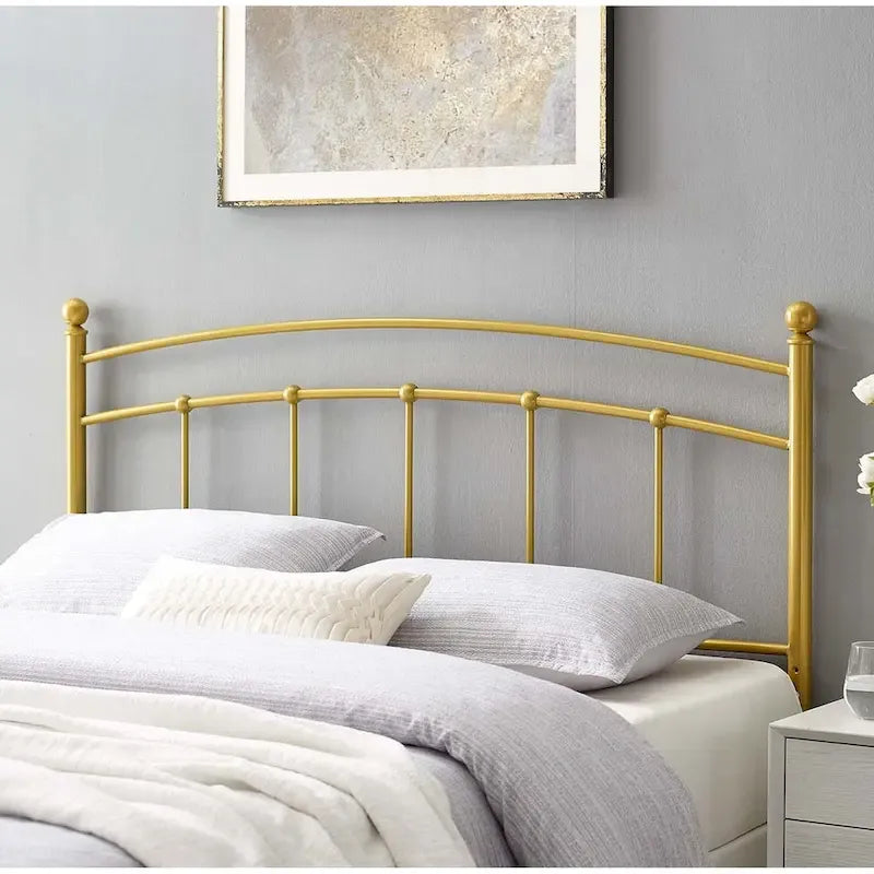 Tyler Arched King Size Gold Metal Headboard