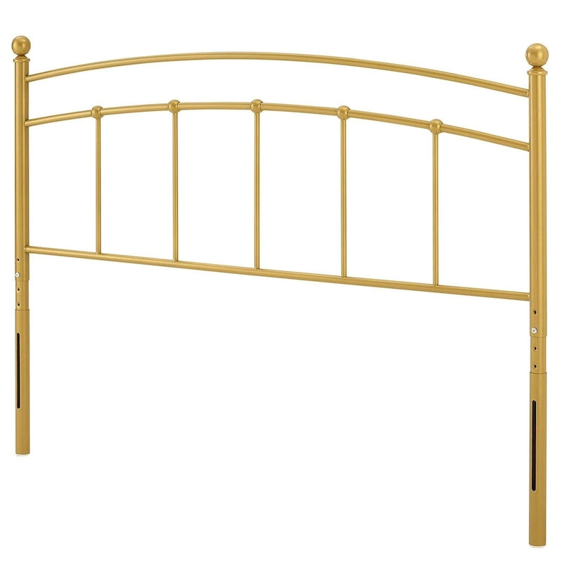Tête de lit Tyler cintrée en métal doré, format king-size