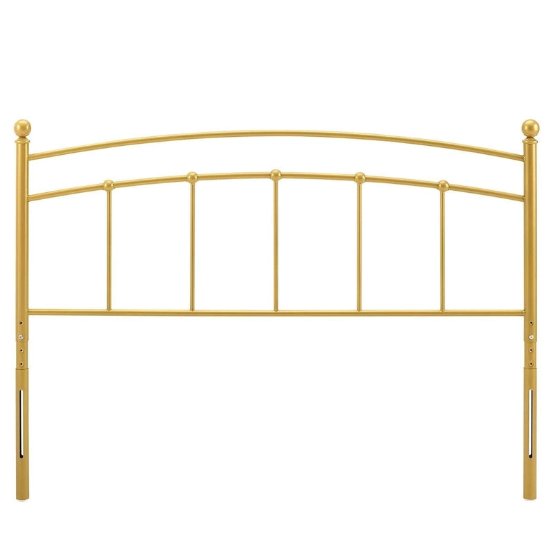 Tête de lit Tyler cintrée en métal doré, format king-size