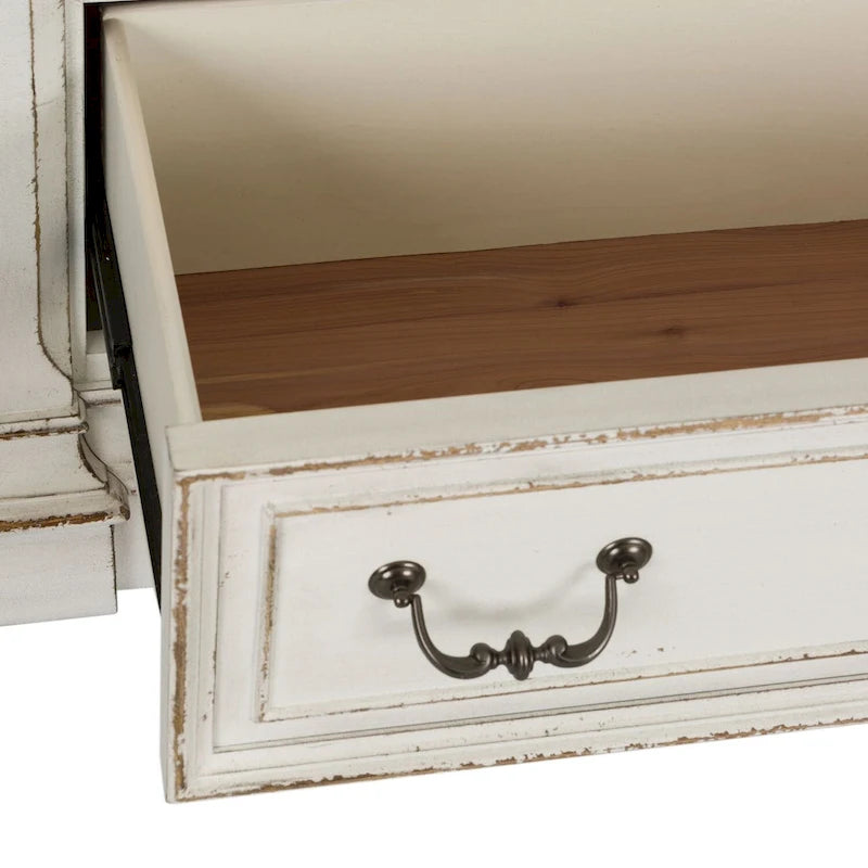 Commode 7 tiroirs The Gray Barn Abbey Park marron vieilli et blanc antique