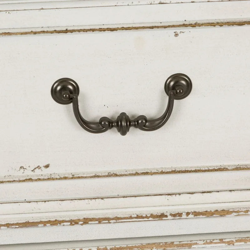 Commode 7 tiroirs The Gray Barn Abbey Park marron vieilli et blanc antique