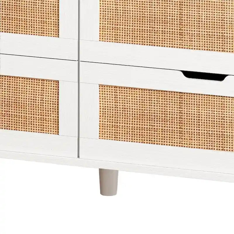 Commode 6 tiroirs de 43 pouces de large avec LED et prise de courant