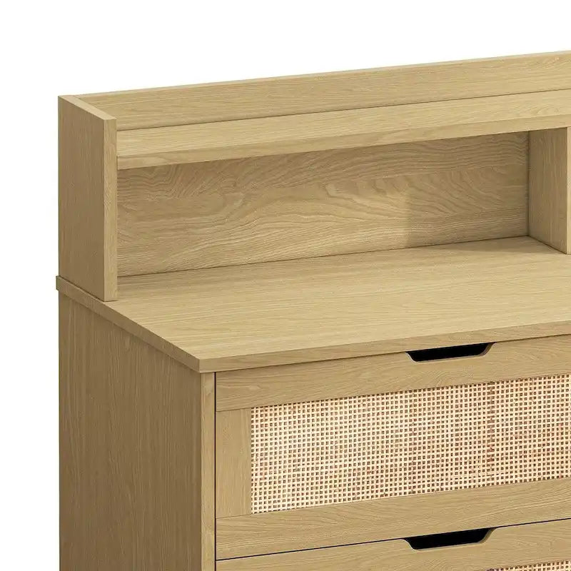 Commode 6 tiroirs de 43 pouces de large avec LED et prise de courant