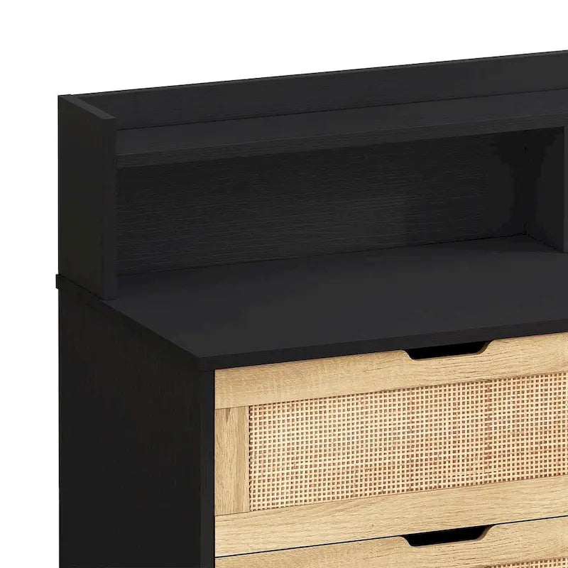 Commode 6 tiroirs de 43 pouces de large avec LED et prise de courant