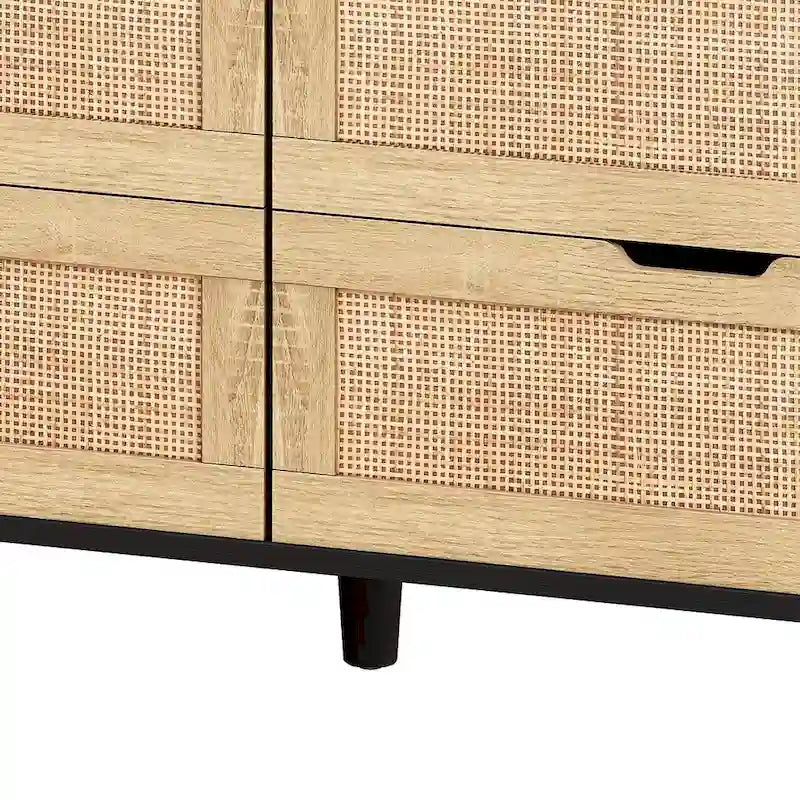 Commode 6 tiroirs de 43 pouces de large avec LED et prise de courant