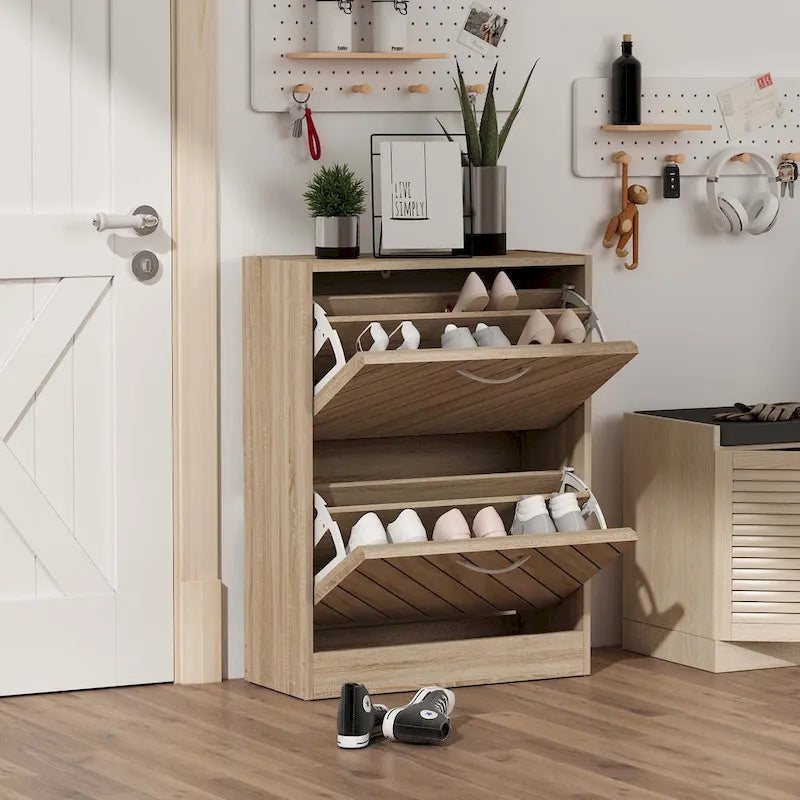 Meuble à chaussures moderne 22.4W, tiroir dépliant