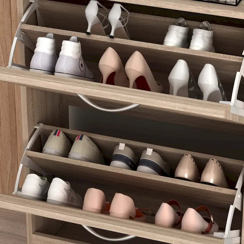 Meuble à chaussures moderne 22.4W, tiroir dépliant