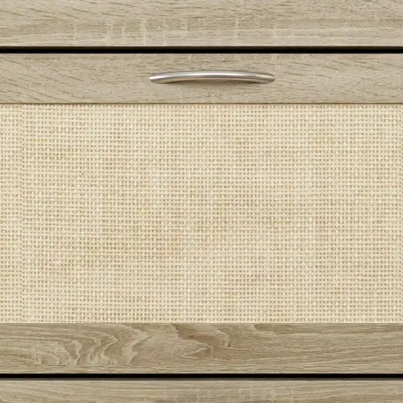 Meuble à chaussures, organiseur de rangement avec 3 tiroirs à abattant en rotin