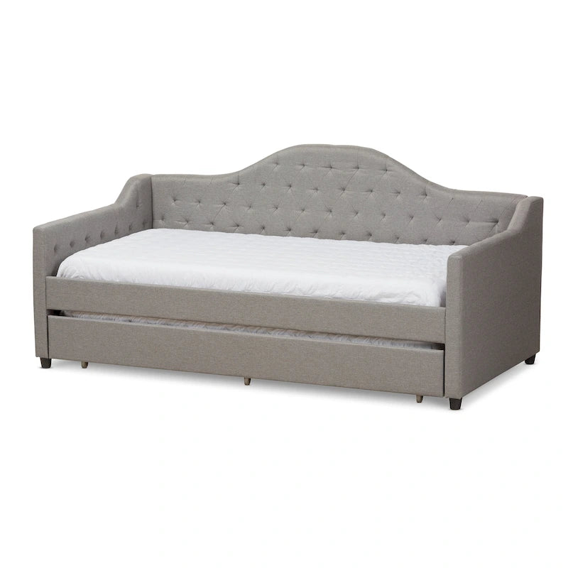 Lit de repos gigogne en tissu contemporain par Baxton Studio