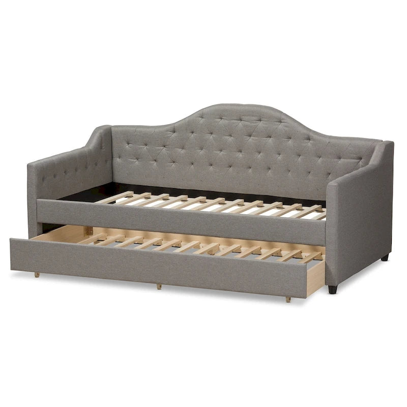Lit de repos gigogne en tissu contemporain par Baxton Studio