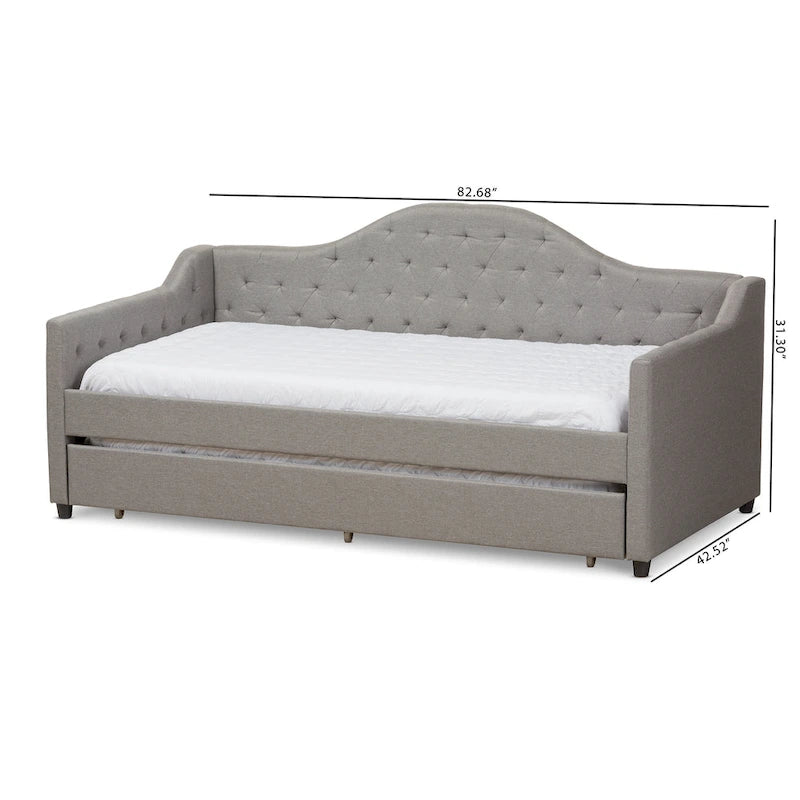 Lit de repos gigogne en tissu contemporain par Baxton Studio