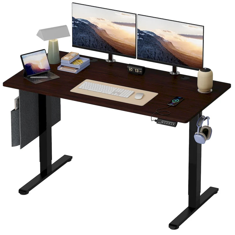 Bureau Debout Électrique Ergonomique, Bureau d'Ordinateur, Table Réglable en Hauteur avec Port USB