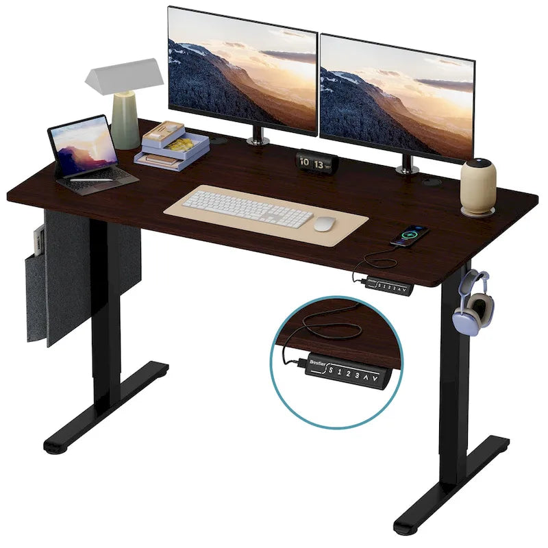 Bureau Debout Électrique Ergonomique, Bureau d'Ordinateur, Table Réglable en Hauteur avec Port USB