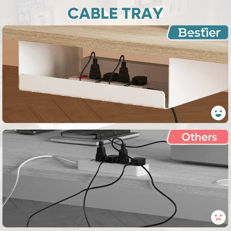 Bureau Debout Électrique Ergonomique, Bureau d'Ordinateur, Table Réglable en Hauteur avec Port USB