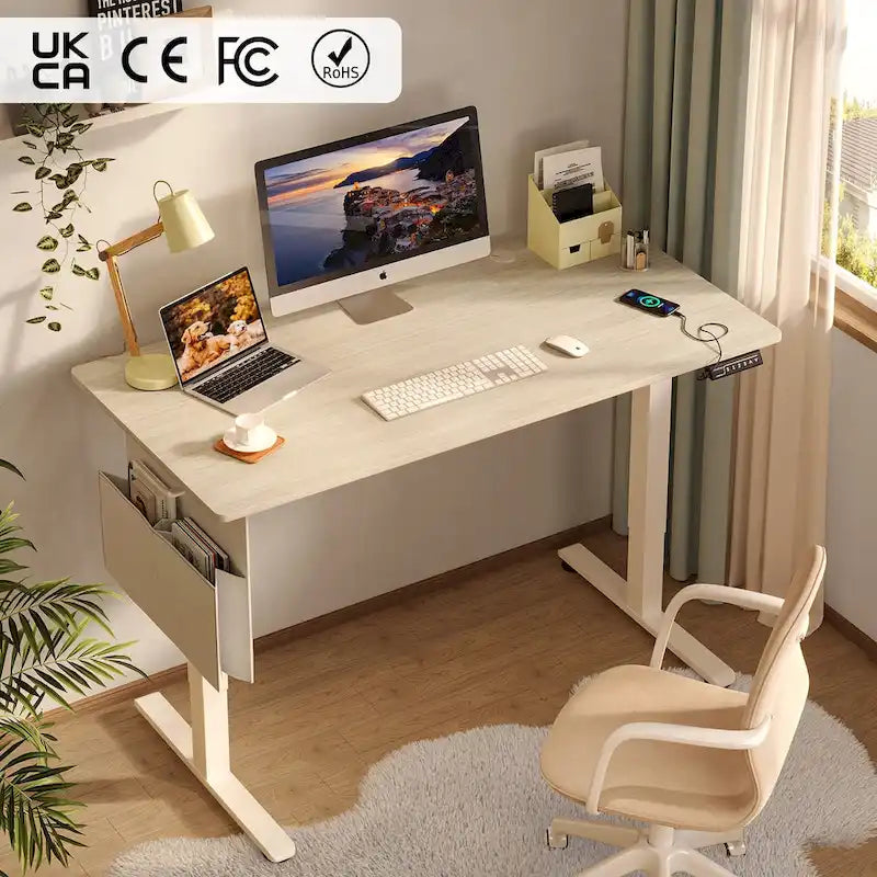 Bureau Debout Électrique Ergonomique, Bureau d'Ordinateur, Table Réglable en Hauteur avec Port USB