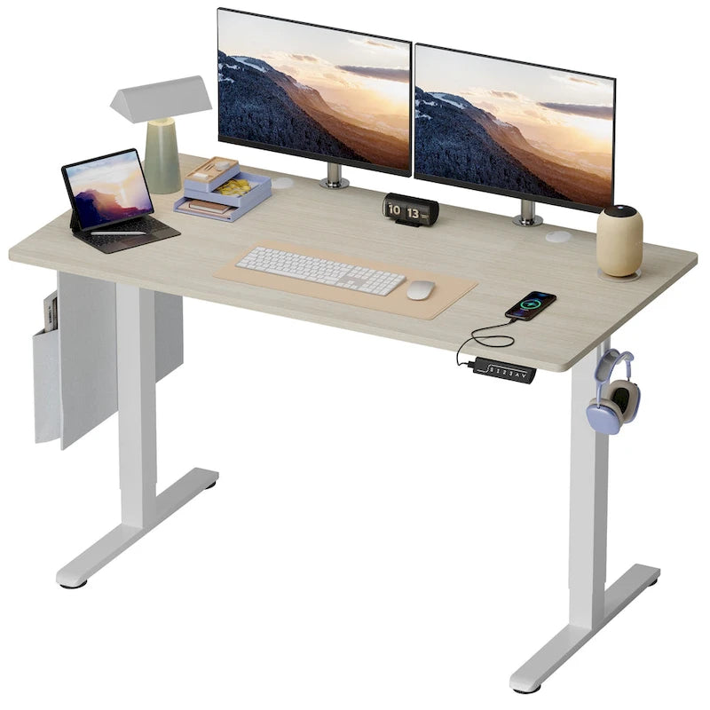 Bureau Debout Électrique Ergonomique, Bureau d'Ordinateur, Table Réglable en Hauteur avec Port USB